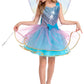 JoyRapt Fairy Costume Dress for Girls 3-10, Fairy Princess Pink Tutu Outfits Butterfly Wings Wand Headband Halloween Gifts(Small