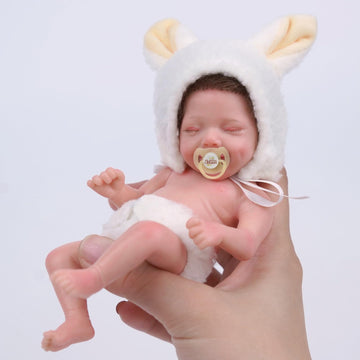 Babeside Miniature Reborn Baby Dolls Silicone Full Body - 6-Inch Soft Body Mini Realistic-Newborn Baby Dolls With Real Life Tiny Baby Doll With Gifts Box For Kids 12+