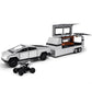 Cybertruck Model: 1/24 Diecast Metal Pick-Up Truck Trailer Toy with Motorcycle with Lights and Sounds for Boys, Ages 3 and Up (S