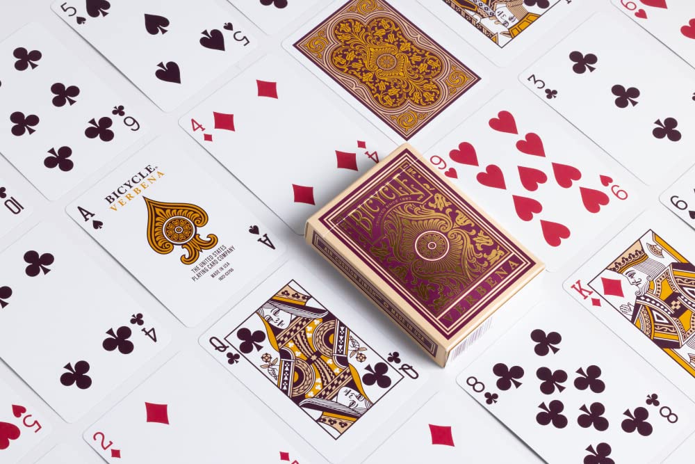 Bicycle Verbena Floral Premium Playing Cards, Gold Foil, 1 Deck