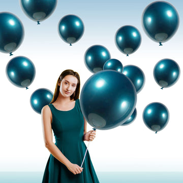 Kozee Dark Teal Balloons Double Stuffed Different Sizes 52 Pack 18+10+5 Inch 2-Layer Teal Balloon Garland Kit For Wedding Birthd