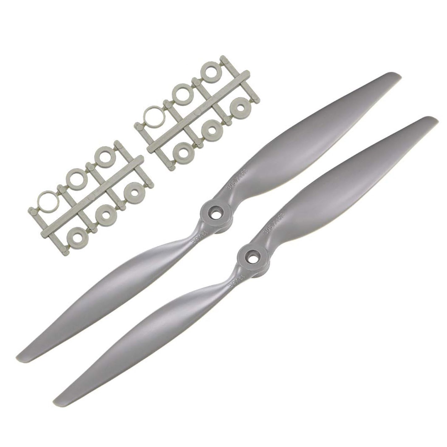 TOP-VIGOR 2pcs CW RC Propellers 1260 12 x 6 Inch 2-Vane RC Vehicle Propellers Replacement for RC Airplane with Adapter Rings Nyl