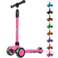 Allek Kick Scooter B03, Lean 'N Glide 3-Wheeled Push Scooter With Extra Wide Pu Light-Up Wheels, Any Height Adjustable Handlebar And Strong Thick Deck For Children From 3-12Yrs (Rose Pink)
