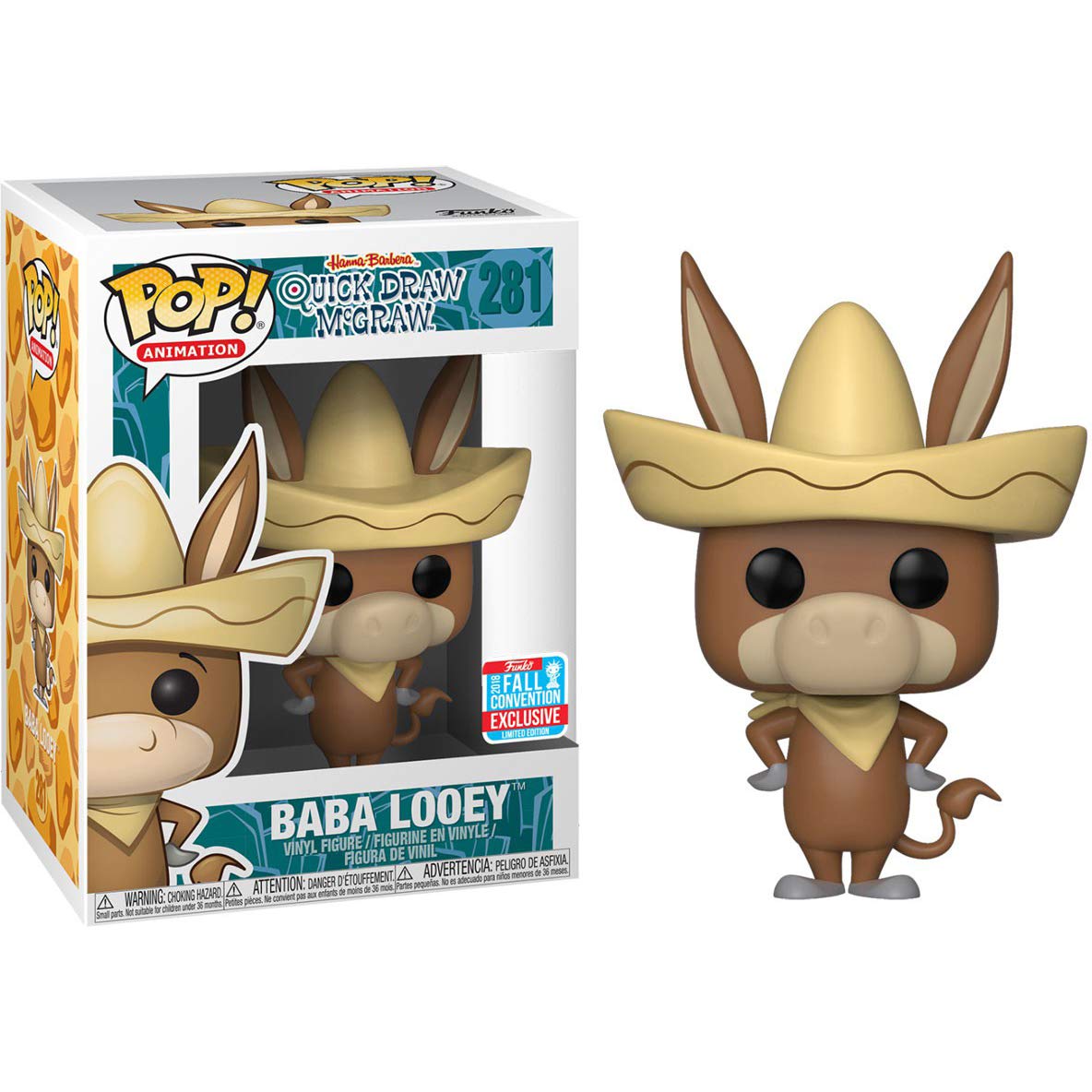 Funko Baba Looey (2018 Fall Con Exclusive): The Quick Draw Mcgraw Show X Pop! Animation Vinyl Figure & 1 Pet Plastic Graphical P