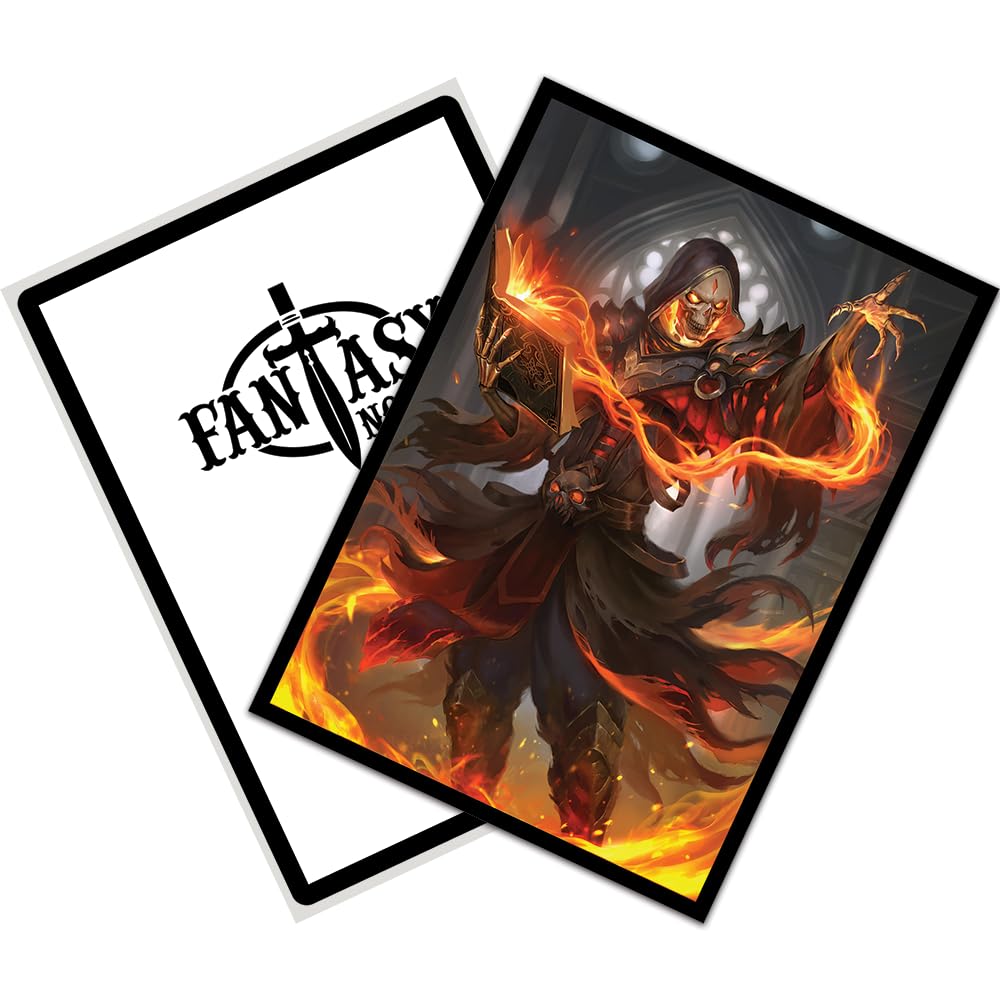 Fantasy North - Cinderbones - The Risen Flame - 100 Smooth Matte Tcg Trading Card Sleeves - Fits Magic Mtg Commander Pokemon And Other Card Games - Playing Card Sleeves