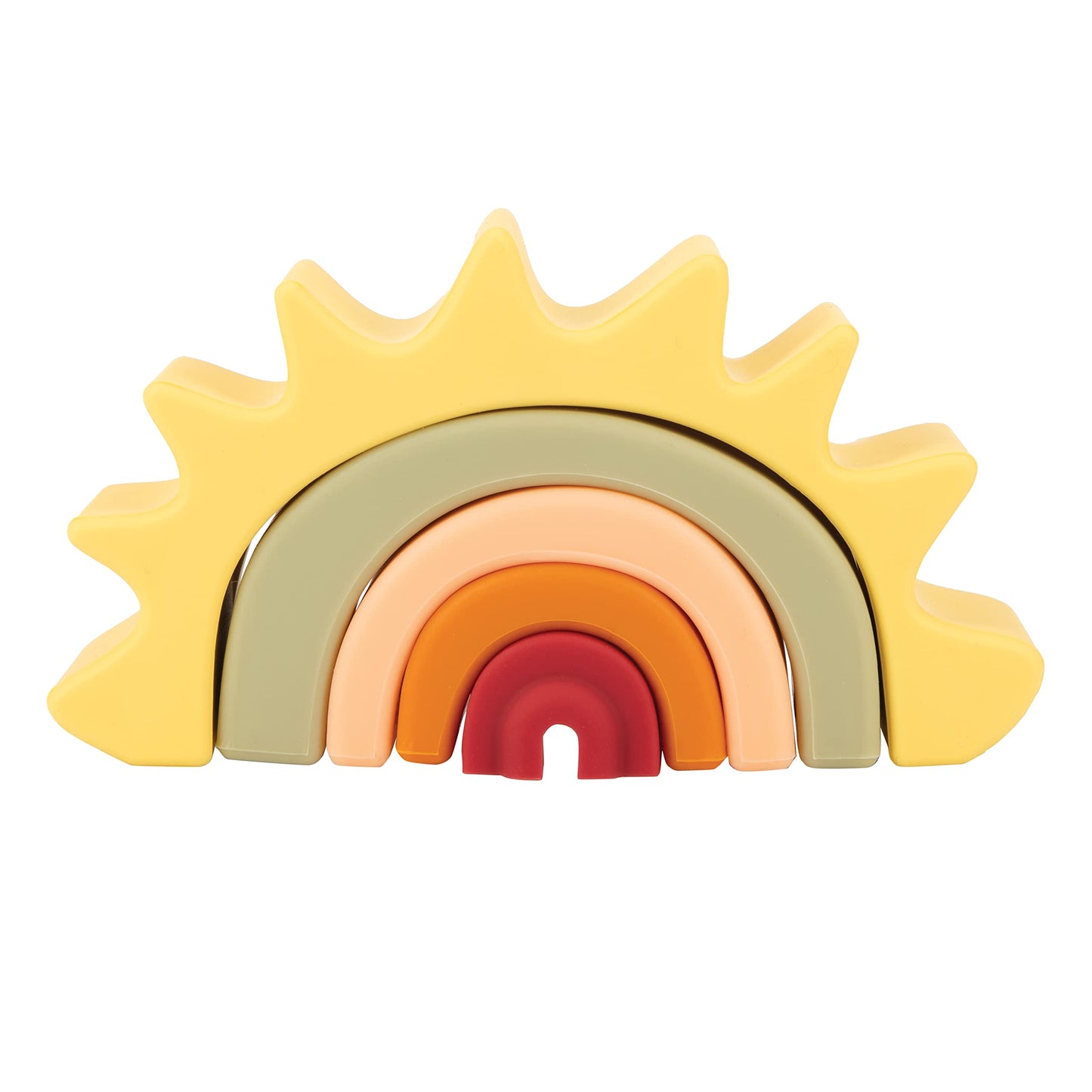 Nuby Soft Silicone Stackable Sun Interactive Toy For Early Development, Creativity, 12+ Months