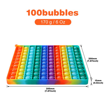 Math Toys P0P With Numbers, Kingmall 1-100 Pop Rainbow Square Fidgett Ttoy 100Bubbles Learning Tool For Teachers To Create Kinds Of Math Manipulatives?With 1-100 Numbers Tables?