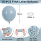 Jobkoo Blue Balloons 12 Inch, 50 Pcs Pale Aqua Blue Balloon Muted Dusty Blue Latex Balloons Matte Retro Powder Light Blue Helium