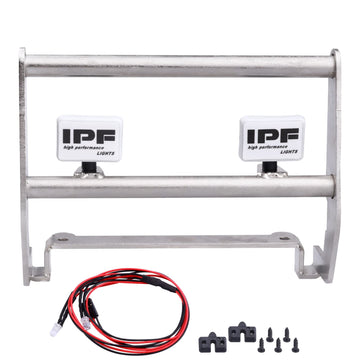 Crazyhobby Metal Front Bumper With Led Lights For Traxxas Trx4 Bronco 1/10Th Scale Rc Crawler Model Car Accessories
