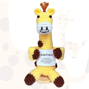 Positive Crochet Animals Giraffe Gifts, Emotional Support Crochet Birthday Gifts For Women Daughter Friend Husband Wife Girl, Ha