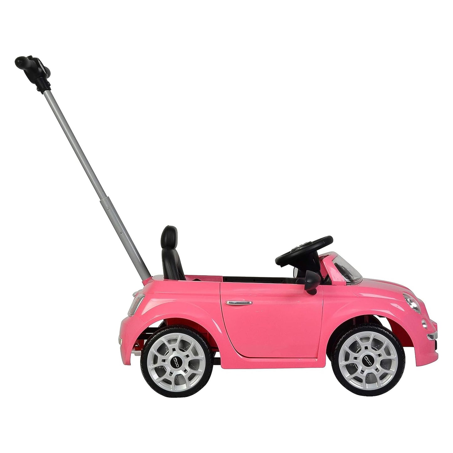 Best Ride On Cars 2-in-1 Fiat 500 Push Vehicle Stroller, Large Pink, 40 lb Capacity, for Toddlers Ages 1-3, Model B07KZYNG