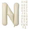 Biapian 40 Inch Letter N Balloons, Giant Cream N Foil Balloon, Big Single Alphabet A-Z Balloons, Beige Large Aluminum N Balloons