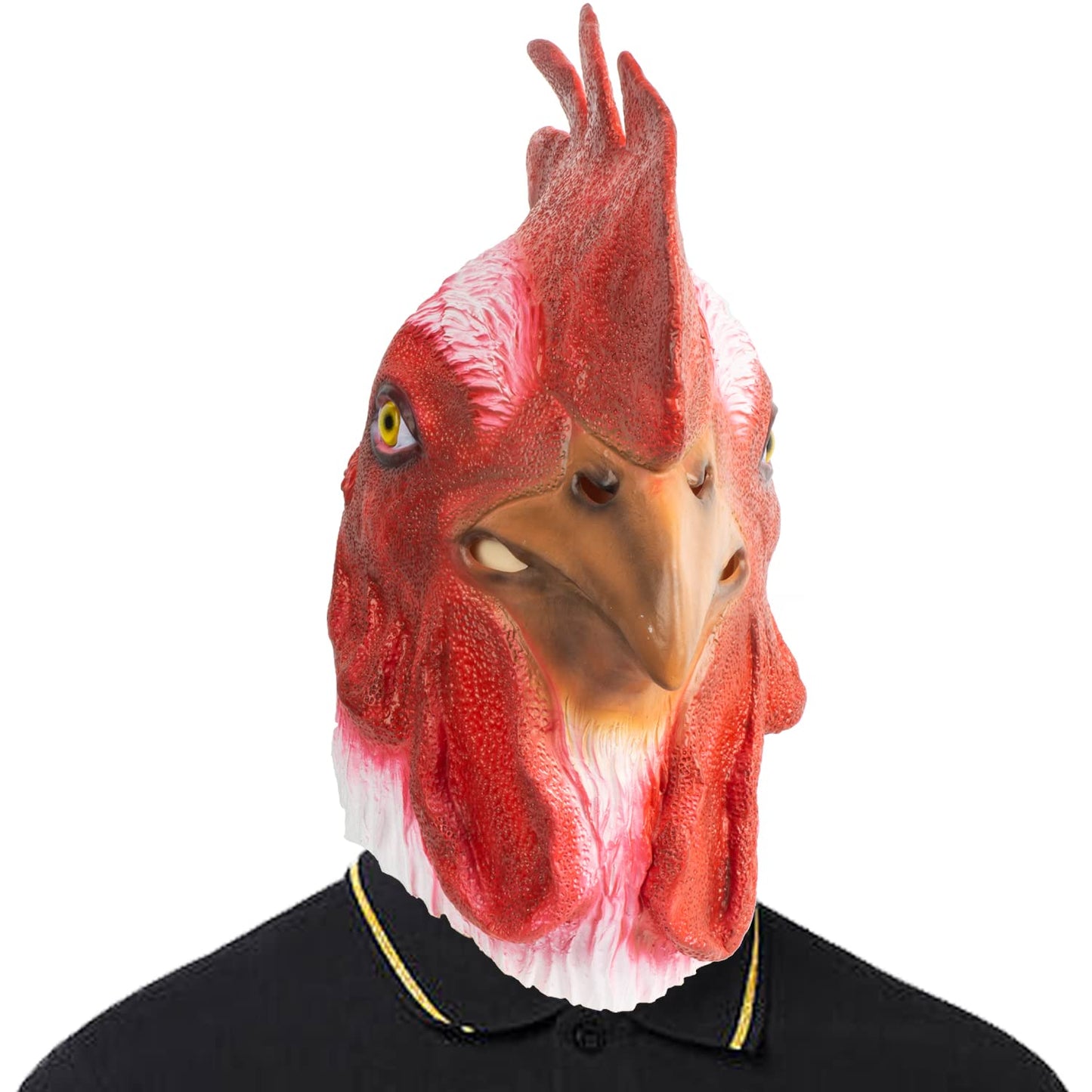 PartyHop Rooster Mask Animal Latex Full Head Realistic Masks Chicken Fancy Dress for Halloween Carnival Costume Party