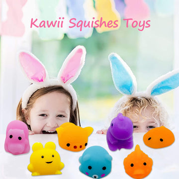 150 Pcs Squishy Toys Mochi Squishy Fidget Toys Kawaii Squishies Stress Relief Toys Party Favors Kids 4- 8 8-12 Claw Machine Priz