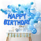 Toniful Blue Happy Birthday Balloons 16 Inch Mylar Foil Letters Birthday Sign Banner Balloon Bunting Reusable Ecofriendly Materi