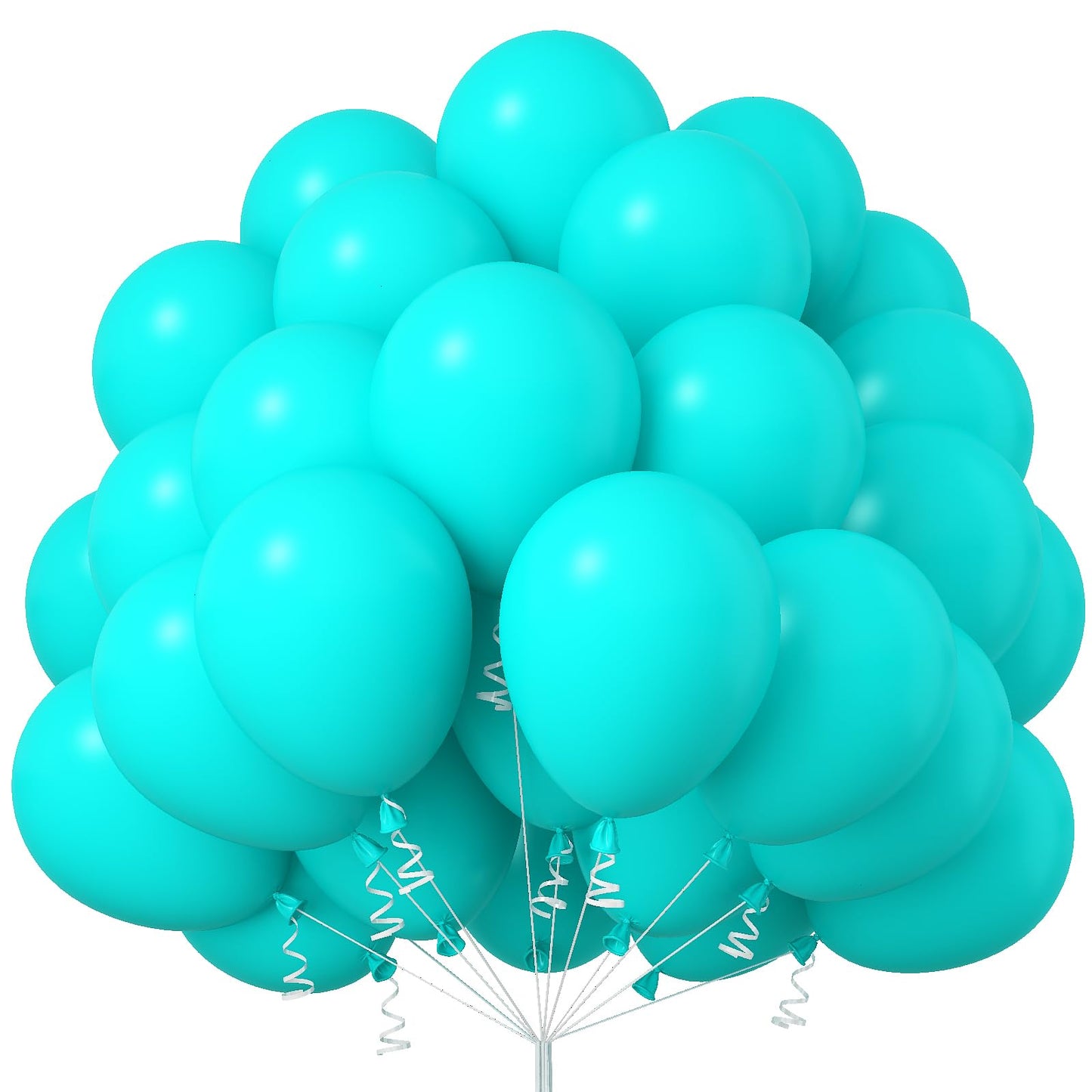 Jobkoo Teal Balloons 12 Inch Teal Blue Balloon 50 Pack Turquoise Latex Balloons Round Aqua Green Party Helium Balloons For Arch
