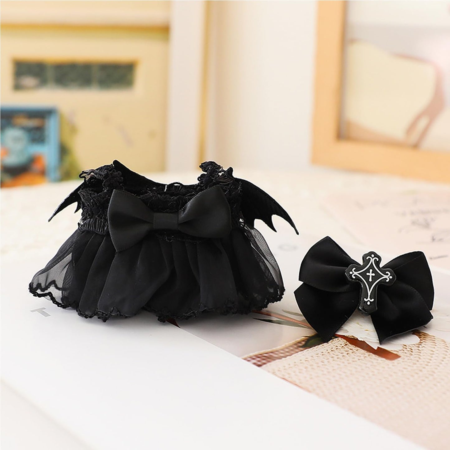 QIUTIMIY Clothes for Doll 17cm Doll Clothes 3-Piece-Set Doll Clothes enhanced Doll Outfit with Accessories-Birthday Hairpin+Dress+Necklace(NO Doll Included)