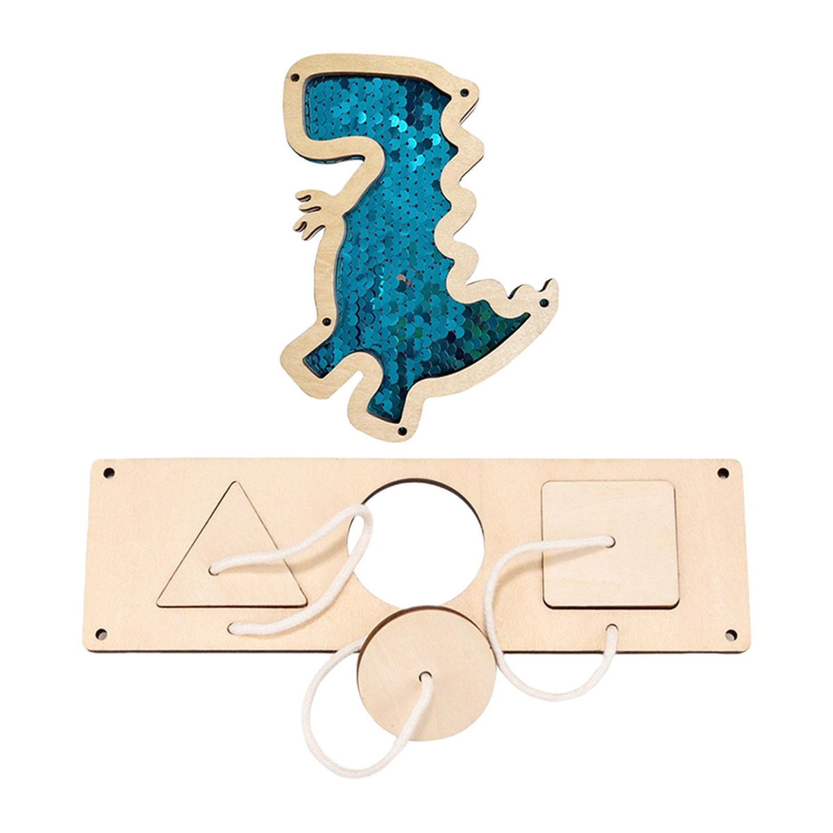 JAZZY PEARLS 2Pcs Kids Busy Board Shape Matching and Dinosaur Sequin for Children Ages 3+ Blue|Toys & Hobbies | Educational | Ot