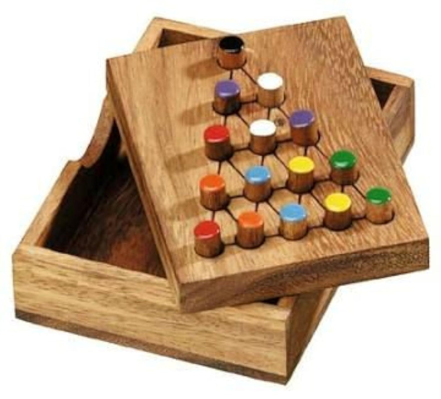 Winshare Puzzles Last Fighter Tricky Triangle IQ Puzzle Game - Wooden Brain Teaser, Model 104, Varies Color