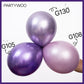 PartyWoo Metallic Purple Balloons - 140 pcs in 5-18 Inch Sizes, Rubber Material for Party Decorations - Purple-G105