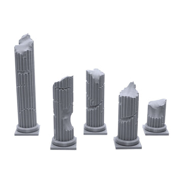 Endertoys Roman Ruined Pillars, Terrain Scenery For Tabletop 28Mm Miniatures Wargame, 3D Printed And Paintable