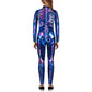 Remimi Skeleton Skin Costume For Boys Girls Zipper Halloween Stretchy Skull Bodysuit Jumpsuit Starry 9-10 Years