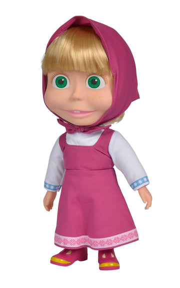 Masha And The Bear Simba 109301074 Shake&Sound, Soft Standing Doll In Standard Outfit, As Soon As You Shake The Doll Or Throw It