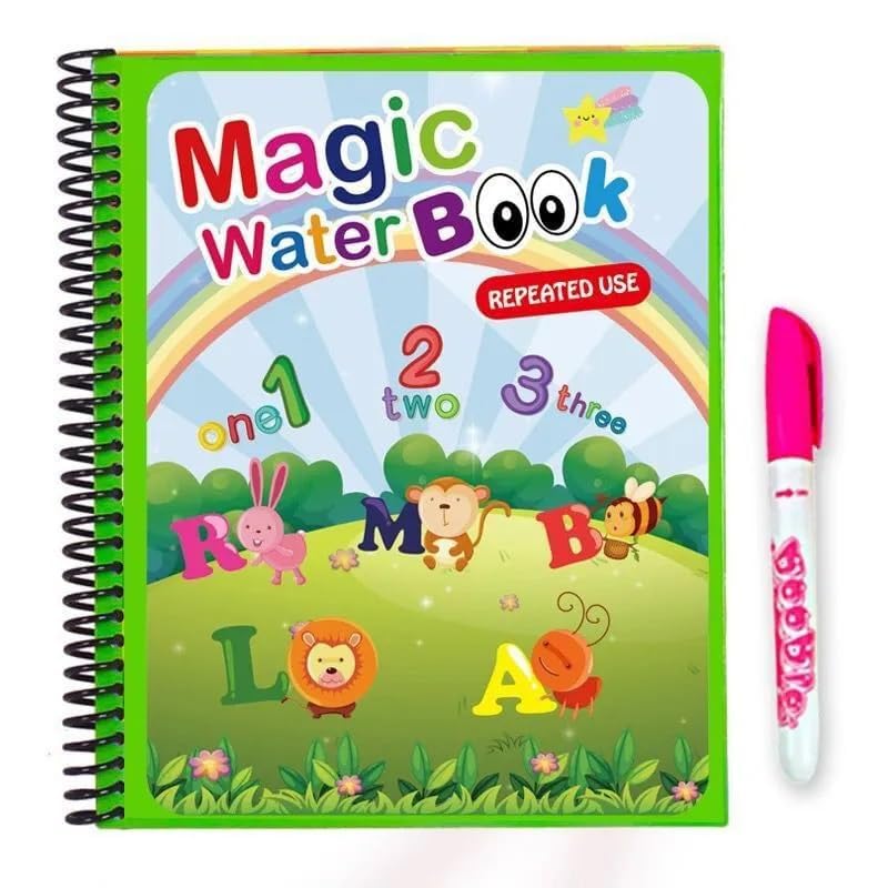 CAVIORS Reusable Magic Water Quick Dry Book Learning Toy Doodle and Scribble with Magic Doodle Pen for Painting Fun Drawing Pad 