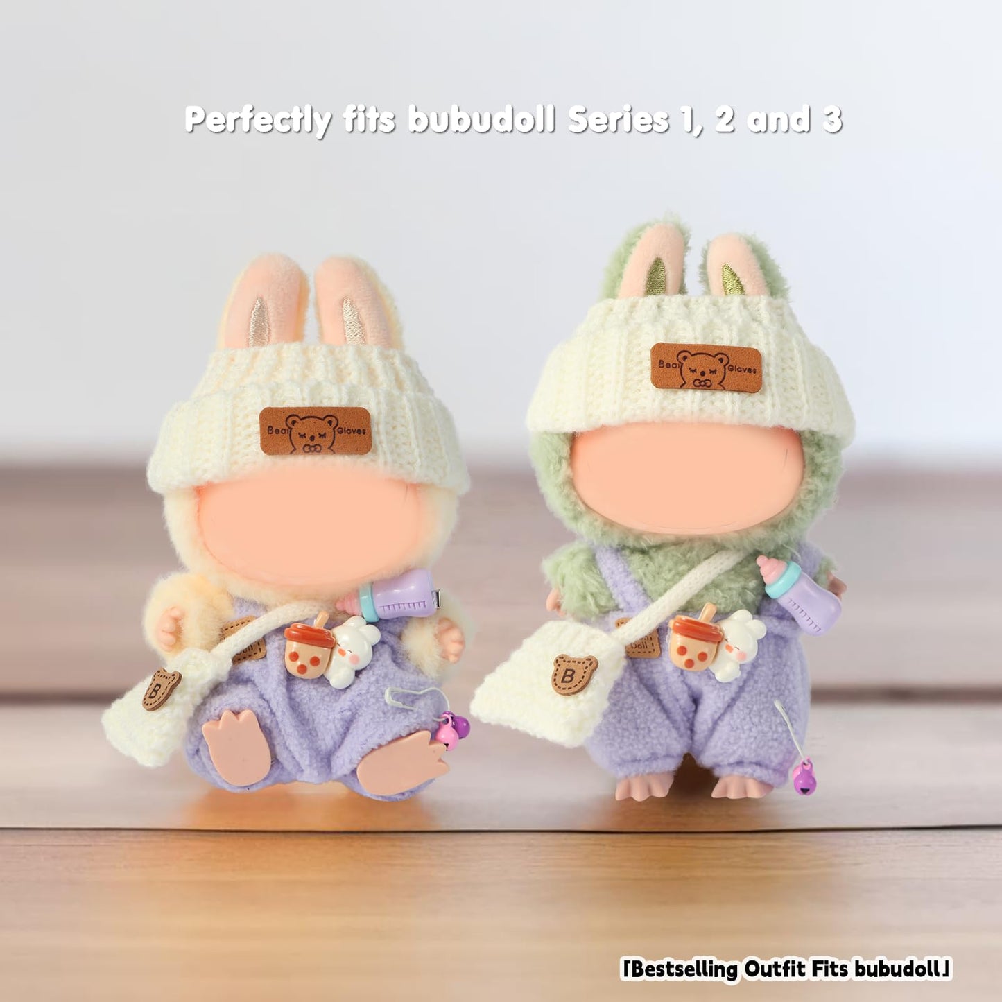 Ciunura 2025NEW Trendy Purple Clothes for bubudoll Designed for bubuclothes  Multiple Stylish Outfit for 5.9-6.7in Doll  Can Be Used to Change Clothes for Your15&17cm Dolls(Purple Overalls 3pc Set)