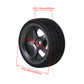 Mxfans Grey 5 Spoke Aluminium Alloy Wheel Rims & Black Square Pattern Rubber Tyres Tires For Rc 1:10 On Road Racing Car Set Of 4