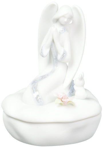 Atd 61234 3.875 Inch Praying Angel With Bunny Rabbit Box