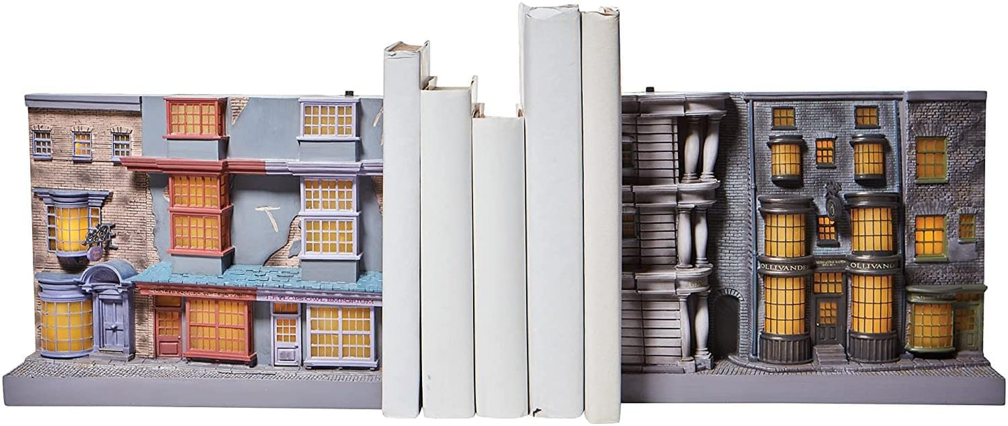 Enesco Harry Potter Diagon Alley Light Up Book Holders Bookends, 7.25 Inch, Multicolor, Resin, Model 6008334
