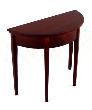 Melody Jane Dolls Houses Mahogany Half Moon Demi Table Miniature 1/12 Scale Hall Furniture