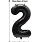 Aule 40 Inch Big Black 2 Balloon Number Large Foil Helium Number Balloons 0-9 Jumbo Giant Happy 2Nd Birthday Party Decorations F