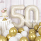 Suwen 40 Inch Large Cream White 50 Balloon Numbers Big Foil Helium Number Balloons 0-9 Jumbo Happy 50Th Mylar Birthday Party Dec