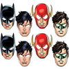 Justice League Party Paper Masks - Assorted Designs, 8 Pcs