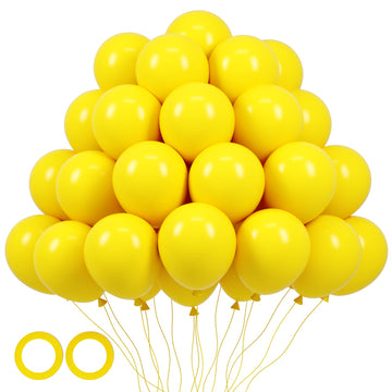 Voircoloria 105Pcs Lemon Yellow Balloons 12Inch Party Latex Balloons For Boys Girls Birthday Baby Shower Gender Reveal Wedding S