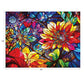 RoseArt Stained Glass Flowers 300-Piece Jigsaw Puzzle for Adults - Multi Color, Cardboard, Model 1209ZZD