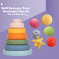 Montessori Toys Soft Stacking Building Blocks Rings Balls Sets 3 In 1 Baby Toys Bundle For Babies 6-12 Months Sensory Toys For Toddlers 1-3 Teething Bath Toys For Infants Learning Toy