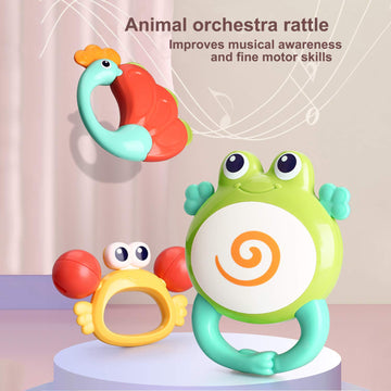 Yiosion Baby Rattles Toys Set, Infant Grab N Shake Rattle, Sensory Teether, Development Learning Music Toy, Newborn Babies First Birthday Gifts For 0 1 2 3 4 5 6 7 8 9 10 12 Month Boy Girl