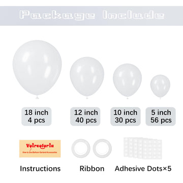 Voircoloria 130Pcs Clear Balloons Different Sizes 18'' 12'' 10'' 5'' Transparent Latex Balloon Garland Arch Kit For Birthday Bab