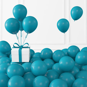 Kalor Retro Peacock Blue Balloons,100 Pcs 5 Inch Mini Matte Latex Balloons For Balloon Garland Arch, Birthday Decoration, Wedding Party, Baby Shower Decorations