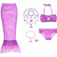 FancyDressWale Girls Fancy Dress Costume Set with Skirt, Top, Bottom & Accessories | Kids Party & Role Play Outfit (Purple, 68 
