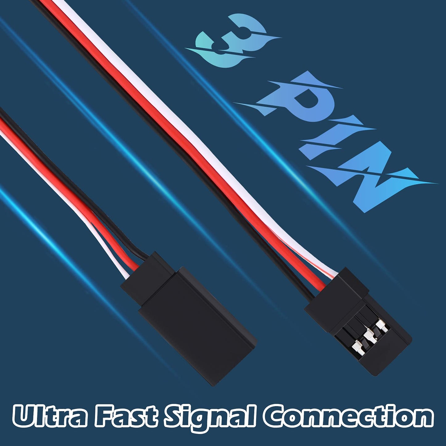 Frienda 15 Pieces Servo Extension Cables Servo Extension Cord Male to Female RC Wire Cable Compatible with RC JR Futaba Car Airp