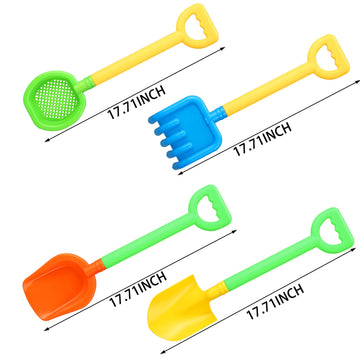 Skylety 8 Pieces Kids Beach Sand Shovels Colorful Plastic Rake Beach Sand Sifter Toy Shovel For Teens Garden Snow Beach Toys(Cut