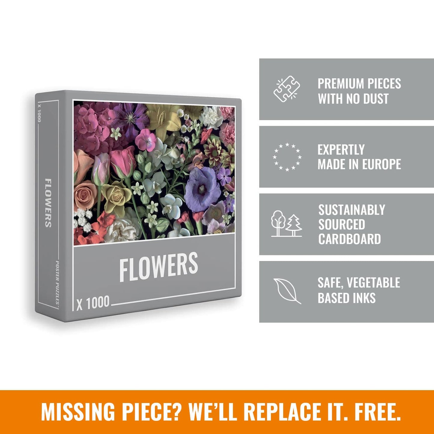 Cloudberries Flowers Puzzle  enhanced 1000 Piece Flower Jigsaw Puzzle for mature-themeds  Featuring an Ultra-Realistic Scanography Image  1000 Piece Puzzles