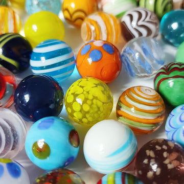 42Pcs Marbles For Kids Enthusiasts 0.63 Inch Small Handmade Glass Marbles Decoration Bulk Set For Marble Game Toy Cool Colored Unique Marbles