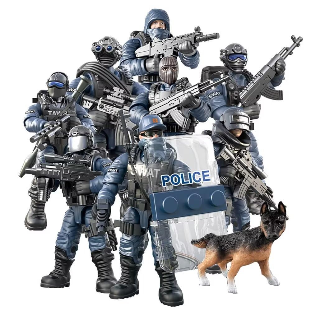 YEIBOBO ! Special Forces Mini Military Action Figure with  and Accessories (Lightning SWAT Team XJ-9902)