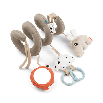 Done By Deer Happy Clouds Sand Activity Spiral - Soft Baby Toy With Crinkle Sound, Mirror, And Tactile Elements For Cots, Car Se