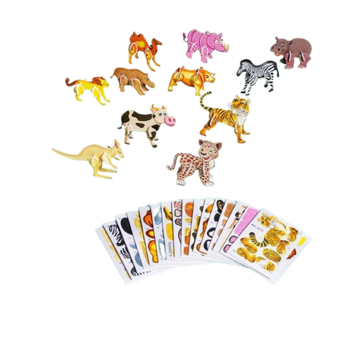 Atorse 3D Cartoon Jigsaw Puzzles Learn Activities Fine Motor Skills Montessori Toys Animals